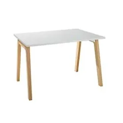Schäfer Shop Select Schreibtisch Start Off Wood, Rechteck, A-Fuss, B 1200 x T 800 x H 735 mm, lichtgrau/Holzoptik