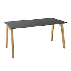 Schäfer Shop Select Schreibtisch Start Off Wood, Rechteck, A-Fuss, B 1600 x T 800 x H 735 mm, graphit/Holzoptik