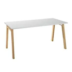 Schäfer Shop Select Schreibtisch Start Off Wood, Rechteck, A-Fuss, B 1600 x T 800 x H 735 mm, lichtgrau/Holzoptik