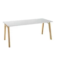 Schäfer Shop Select Schreibtisch Start Off Wood, Rechteck, A-Fuss, B 1800 x T 800 x H 735 mm, lichtgrau/Holzoptik