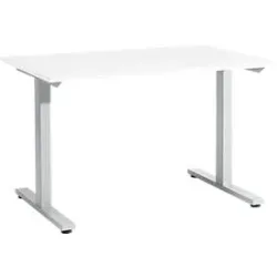 Schäfer Shop Select Schreibtisch Start Off, T-Fuss, Rechteck, Stahl/Holz, B 1200 x T 800 x H 735 mm, weiss
