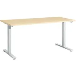 Schäfer Shop Select Schreibtisch Start Off, T-Fuss, Rechteck, Stahl/Holz, B 1600 x T 800 x H 735 mm, ahorn