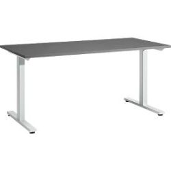 Schäfer Shop Select Schreibtisch Start Off, T-Fuss, Rechteck, Stahl/Holz, B 1600 x T 800 x H 735 mm, graphit