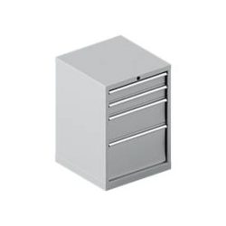 Schäfer Shop Select  Schubladenschrank 27-27, 4 Schübe, bis 75 kg, B 564 x T 572 x H 800 mm, weissaluminium/weissaluminium