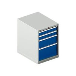 Schäfer Shop Select Schubladenschrank 27-36, 4 Schübe, bis 75 kg, B 564 x T 725 x H 800 mm, enzianblau/lichtgrau