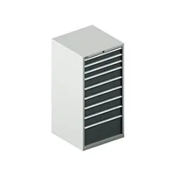 Schäfer Shop Select Schubladenschrank 36-36, 9 Schübe, bis 75 kg, B 717 x T 725 x H 1450 mm, lichtgrau/anthrazitgrau