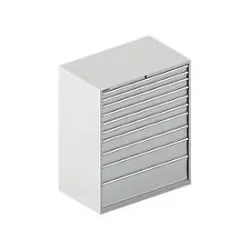 Schäfer Shop Select Schubladenschrank  64-36, 10 Schübe, bis 75 kg, B 1193 x T 725 x H 1450 mm, lichtgrau