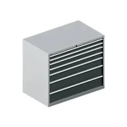 Schäfer Shop Select Schubladenschrank 64-36, 7 Schübe, bis 75 kg, B 1193 x T 725 x H 1000 mm, weissalu/anthrazitgrau