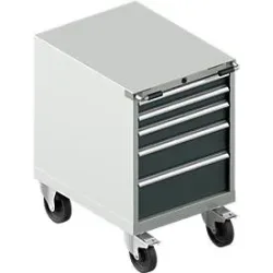 Schäfer Shop Select Schubladenschrank mit Rollen WSK 27-36, 5 Schübe, bis 200 kg, B 564 x T 725 x H 920 mm, lichtgrau/anthrazitgrau