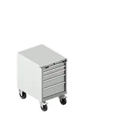 Schäfer Shop Select Schubladenschrank mit Rollen WSK 36-27, 5 Schübe, bis 75 kg, B 717 x T 572 x H 920 mm, lichtgrau/lichtblau