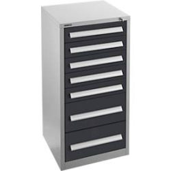 Schäfer Shop Select Schubladenschrank SF 70, 7 Schübe,  weissaluminium RAL 9006 anthrazitgrau RAL 7016