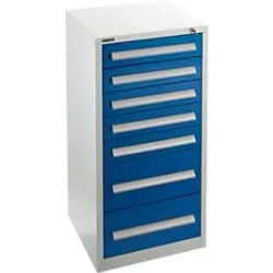 Schäfer Shop Select Schubladenschrank SF 70, 7 Schübe,  lichtgrau RAL 7035 enzianblau RAL 5010