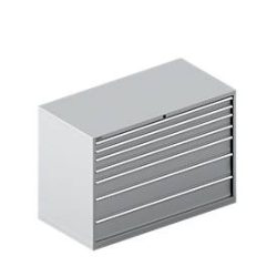 Schäfer Shop Select Schubladenschrank WSK 78?36 E, Stahl, 7 Schübe, 75 kg Traglast, B 1431 mm x T 725 mm x H 1000 mm, weissalu/weissalu