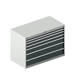Schäfer Shop Select Schubladenschrank WSK 78?36 E, Stahl, 7 Schübe, 75 kg Traglast, B 1431 mm x T 725 mm x H 1000 mm, lichtgrau/anthrazitgrau
