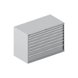 Schäfer Shop Select Schubladenschrank WSK 78?36 E, Stahl, 8 Schübe, 75 kg Traglast, B 1431 mm x T 725 mm x H 1000 mm, weissalu/weissalu
