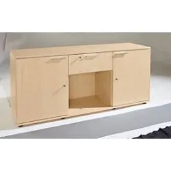 Schäfer Shop Select Sideboard, 2 Türen + Schub, abschliessbar, Spanplatte, B 1500 x T 420 x H 663 mm, Ahorn