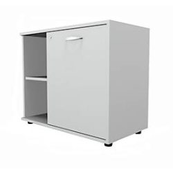 Schäfer Shop Select Sideboard, mit Drehtür, abschliessbar, Spanplatte, B 800 x T 420 x H 663 mm, rechts anstellbar, lichtgrau