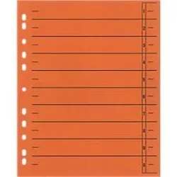 Schäfer Shop Select Trennblätter, mit Taben, DIN A4- Format, Linienaufdruck, Universallochung, 100 Stück, orange