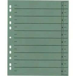 Schäfer Shop Select Trennblätter, mit Taben, DIN A4- Format, Linienaufdruck, Universallochung, 100 Stück, grün