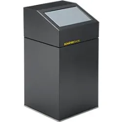 Schäfer Shop Select Wertstoffsammelgerät WSG 40 E, 40 L, verzinktes Stahlblech, pulverbeschichtet, selbstschliessend, silber