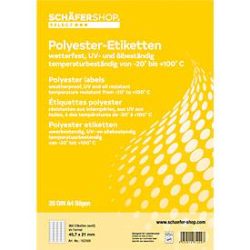 Schäfer Shop Select Wetterfeste Etiketten, 45,7 x 21 mm, Polyester weiss, 20 Blatt