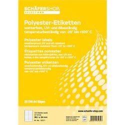 Schäfer Shop Select Wetterfeste Etiketten, 99,1 x 34 mm, Polyester weiss, 20 Blatt