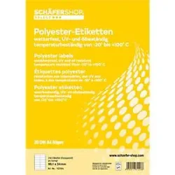 Schäfer Shop Select Wetterfeste Etiketten, 99,1 x 34 mm, transp. matt, 20 Blatt