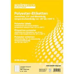 Schäfer Shop Select Wetterfeste Etiketten, 99,1 x 42,3 mm, transp. matt, 20 Blatt