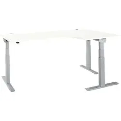 Schäfer Shop Select Winkelschreibtisch ERGO-T 2.0, elektrisch höhenverstellbar, 90° Winkel rechts, T-Fuss, B 2000 mm, weiss/weissalu