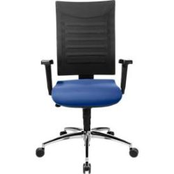 Schäfer Shop Pure Bürostuhl SSI Proline S2, mit Armlehnen, Punkt-Synchronmechanik, Bandscheibensitz, blau/schwarz