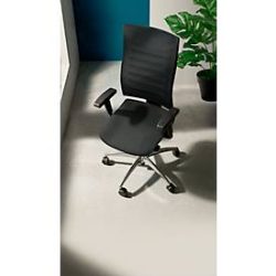 Schäfer Shop Pure Bürostuhl SSI Proline S2, mit Armlehnen, Punkt-Synchronmechanik, Bandscheibensitz, schwarz/schwarz