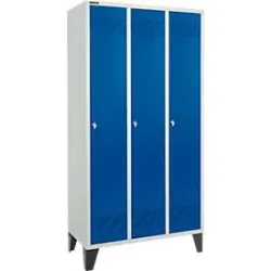 Schäfer Shop Pure Kleiderspind, 3 Abteile, Drehriegelverschluss, lichtgrau/enzianblau