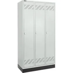 Schäfer Shop Pure Kleiderspind, 3 Abteile, Drehriegelverschluss, lichtgrau/lichtgrau