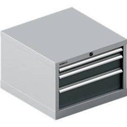 Schäfer Shop Pure  Schubladenschrank 27-27, 3 Schübe, bis 75 kg, B 564 x T 572 x H 400 mm, anthrazitgrau/weissaluminium
