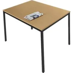 Schäfer Shop Pure Stahlrohrtisch, Rechteck, Quadratrohrfuss, B 1200 x T 700 x H 720 mm, Buche/schwarz