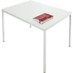 Schäfer Shop Pure Stahlrohrtisch, Rechteck, Quadratrohrfuss, B 1200 x T 800 x H 720 mm, lichtgrau/lichtgrau