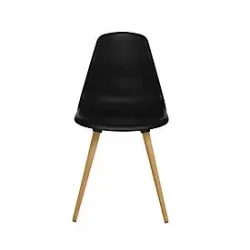 Schalenstuhl Topstar® T 2020, 4-Fuss, desinfektionsmittelbeständig, ohne Armlehnen, schwarz/Buche