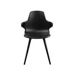 Schalenstuhl Topstar® T 2020, 4-Fuss, desinfektionsmittelbeständig, mit Armlehnen, schwarz/schwarz