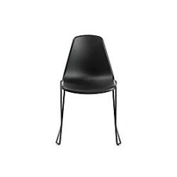Schalenstuhl Topstar T2020, Kufengestell, ergonomische Sitzschale, stapelbar bis 4 Stück, Sitzhöhe 450 mm, 2er-Set, ohne Armlehnen, schwarz/schwarz