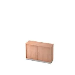 Schiebetürenschrank, 2 OH, B 1200 x T 400 mm, Nussbaum-Dekor