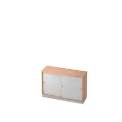 Schiebetürenschrank, 2 OH, B 1200 x T 400 mm, Nussbaum-Dekor/silber