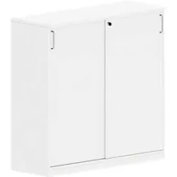 Schiebetürenschrank BEXXSTAR, 3 Ordnerhöhen, H 1155 mm, weiss