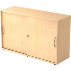 Aktenschrank Office Beige Holz 120 cm 40 cm 74.8 cm - Farbe: Ahorn - Material: Holzwerkstoff - Aktenschrank