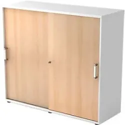 Hammerbacher Schiebetürenschrank 3FH Eiche, Weiß 1.200 x 400 x 1.100 mm