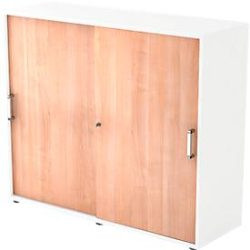 Aktenschrank Office Braun/Weiss Holz 120 cm 40 cm 110 cm - Farbe: Nussbaum Dekor, Weiss - Material: Holzwerkstoff - Aktenschrank