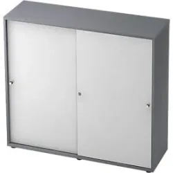 Schiebetürenschrank TOPAS LINE, 3 OH, graphit/weiss