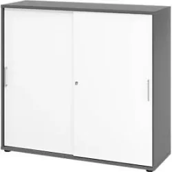 Hammerbacher Schrank V1753S/G/W/BS Grau 120 x 40 x 110 cm