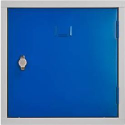 Schliessfach Würfel, Türanschlag rechts, Drehriegelverschluss, erweiterbar, Stahl, Tür enzianblau RAL 5010