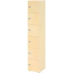 Schliessfachschrank Topas Line, 6 Ordnerhöhen, 6 Fächer, Zahlenschloss, B 400 x T 420 x H 2156 mm, Ahorn/Ahorn