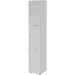 Schliessfachschrank Topas Line, 6 Ordnerhöhen, 3 Fächer, Zahlenschloss, B 400 x T 420 x H 2156 mm, grau/grau